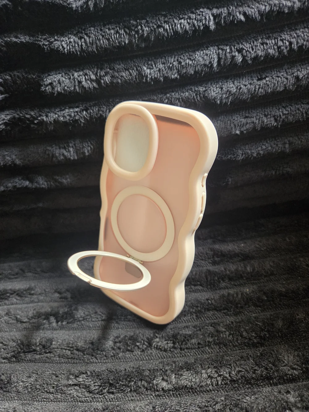 Pink Phone Case with Gold Ring Kickstand - Compatible Cell Accessory